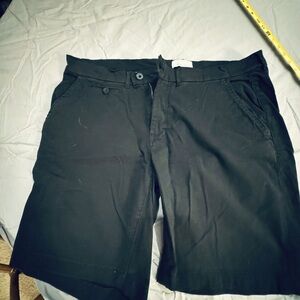 Black Casual Friday brand flat front 100% cotton shorts